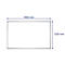 Rectangular white board with silver frame, dimensions: 1800 x 1200 mm.
