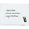 Whiteboard with text: writable, dry-erasable, magnetic. A book is attached with red magnets.