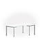 Freiformtisch NEVADA, B 1800 x T 1200/800 x H 740 mm, rund, weiß/alusilber