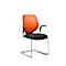 Freischwinger GIROFLEX 353, mit Netzrücken, Präzisionsstahlrohr stapelbar, m. Armlehnen, orange/schwarz