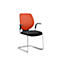 Freischwinger GIROFLEX 353, Polsterrücken, Präzisionsstahlrohr stapelbar, m. Armlehnen, orange/schwarz