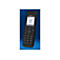 Schwarzes FRITZ!Fon DECT-Telefon mit beleuchtetem Display, zeigt Anruferin Claudia mit Nummer an.