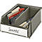 Grey tool box with various spatulas. The word "Spachtel" is written on the white sign.