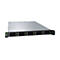 Fujitsu Primergy RX1330 M6 Rack-Server in silbernem Gehäuse mit Einschüben vor weißem Hintergrund.