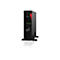 Schwarzer Fujitsu Primergy TX1320 M6 Tower-Server mit Frontgitter und Logo vor weißem Hintergrund.