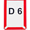 Fundas transparentes con imán, DIN A6 vertical, rojo, 10 unidades