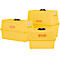 Fût en PRV, en forme de boîte, en plastique renforcé de fibres de verre, dôme avec couvercle à vis ø 190 mm, jaune, L 620 x P 1220 x H 720 mm, 400 l