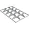 Grey rectangular divider, divided into individual compartments, arranged in a zigzag pattern.