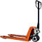 Gabelhubwagen AC-P, manueller Hubantrieb, Tragkraft bis 2500 kg, Lenkräder und Lastrollen, L 1550 x B 540 x H 1240 mm, Stahl, orange-schwarz