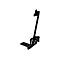 Schwarze L-förmige Metallhalterung mit Verstellmechanismus und Drehknopf vor weißem Hintergrund.