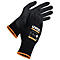 Gants de protection noirs de la marque Uvex avec détails orange et taille 9.