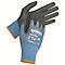 Deux gants de travail gris, poignet bleu-orange, logo UVEX.