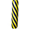 Yellow and black pipe protection with diagonal stripes.