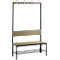 Garderobebank Basic Plus, 1-zijdig, rugleuning, met schoenenrek, onderstel zwartgrijs RAL 7021, B 1000 mm, decor eiken Ser.