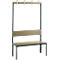 Garderobebank Basic Plus, 1-zijdig, rugleuning, zonder schoenenrek, onderstel zwartgrijs RAL 7021, B 1000 mm, decor eiken ser.