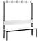 Garderobebank Basic Plus, 1-zijdig, rugleuning, zonder schoenenrek, onderstel zwartgrijs RAL 7021, B 1500 mm, decor wit