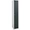 Garderobekast - 1 compartiment - hoedenplank en kledingstang - blank aluminium en antraciet - ons merk Schäfer Shop Select