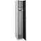 Garderobekast - 1 compartiment - hoedenplank en kledingstang - blank aluminium en antraciet - ons merk Schäfer Shop Select