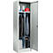 Garderobekast - B 600 x D 500 x H 1935 mm - cilinderslot - blank alu en lichtgrijs - ons merk Schäfer Shop Select