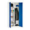 Garderobekast, met middenwand, lichtgrijs/gentiaanblauw