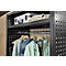 Garderoben-Steckregal ORDO Flex, multifunktional, 2 Fachböden, Wannenboden, Kleiderstange, Feldlast 1200 kg, B 1060 x T 535 x H 2000 mm, tiefschwarz RAL 9005