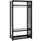 Garderoben-Steckregal ORDO Flex, multifunktional, 2 Fachböden, Wannenboden, Kleiderstange, Feldlast 1200 kg, B 1060 x T 535 x H 2000 mm, tiefschwarz RAL 9005