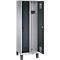 Garderobenspind Evolo S 3000, Stahl, m. Füßen, 2 Abteile m. jew. B 300 mm, Sicherheitsdrehriegelverschluss, weißaluminium RAL 9006/anthrazit RAL 7016