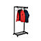 Garderobenständer MAULbolero, mit Rollen, Hut- & Schuhablage, B 780 x T 460 x H 1660 mm, Metall, schwarz