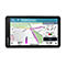 Schwarz gerahmtes Navigationsgerät mit Kartendarstellung. Fahrtinfo: Geschwindigkeit, Ankunftszeit, Max. Lean, Max. Beschleunigung. Text: Garmin, Hubertusweg.