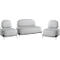 Garnitur ADMIRAL, 2 Sessel, 1 Sofa, 100 % Polyester, Stahlrohrgestell lackiert, grau