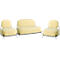 Garniture ADMIRAL, 2 fauteuils, 1 sofa, 100 % polyester, fils en acier laqué, safran 