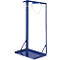Blue gas cylinder holder with chain.