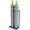 Gasflaschenständer Rollcart Transportsysteme, für 2 Flaschen mit Volumen 40-50 l & Ø 210-250 mm, bis 200 kg, Kettensicherung, Stahl, blau