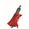 Gasflaschenwagen mit Stützrad, Polyethylen, B 495 x T 800 x H 1110 mm, bis 80 kg, 1 Flasche Ø 320 mm, Zurrband zur Flaschensicherung