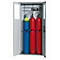 Gasflessenkast G-OD Standaard, dubbele deur, vaste glasuitsparing, 3x 50 l cilinders, B 1006 x D 400 x H 2149 mm