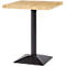 Gastrotafel, massief hout, frame met één kolom, B 600 x D 600 mm, eiken/zwart