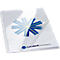 Spiralgebundenes Notizbuch mit transparentem Deckblatt, darauf Logo und Firmenname.