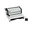 Grijze GBC CB25E Pro bindmachine, bedieningspaneel met numerieke weergave, voetschakelaar.