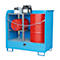 Gefahrstoff-Depot Typ GD-A BAUER, Stahl, L 1420 x B 750 x H 1370 mm, Auffangvolumen 220 Liter, lichtblau RAL 5012