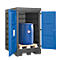 Gefahrstoffdepot asecos, Polyethylen, unterfahrbar, B 1140 x T 1480 x H 1980, für 2 Fässer à 200 l