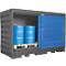 Gefahrstoffdepot asecos, Polyethylen, unterfahrbar, B 3200 x T 1740 x H 2170, für 8 Fässer à 200 l