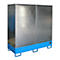 Gefahrstoffschrank BAUER GS-2, Stahlblech, unterfahrbar, für 2 x 200 l Fässer, B 1680 x T 690 x H 1780 mm, blau