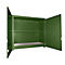 Geïsoleerde rekkenbak BAUER CEH 36-2, staal, dubbele vleugeldeur, B 3850 x D 1500 x H 3550 mm, groen