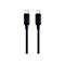 Zwei schwarze USB-C-Stecker an Kabelenden vor weißem Hintergrund.