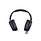Schwarze Over-Ear-Kopfhörer mit Kabel vor weißem Hintergrund.