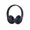 Schwarze kabellose Over-Ear-Kopfhörer mit gepolsterten Ohrmuscheln auf weißem Hintergrund.