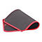 Graues Mousepad mit roter Umrandung, leicht gefaltet.