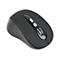 Schwarze, kabellose Computermaus mit Scrollrad und Bluetooth-Symbol.