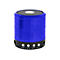 Blau-schwarzer, zylindrischer Bluetooth-Lautsprecher mit BedienknÃ¶pfen.