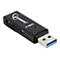 Schwarzes USB 3.0 KartenlesegerÃ¤t mit Gembird Logo. Kartensteckplatz, USB-A Stecker mit blauem Anschluss.